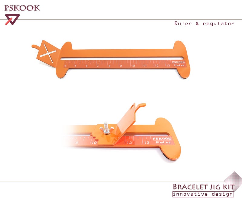 PSKOOK Paracord Bracelet Jig Kit Paracord Tool Kit Adjustable Length Weaving DIY Craft Maker (Orange) - Image 4